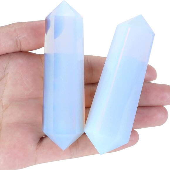 3.5" Opal Healing Crystals Wand Moonstone Crystals and Healing Stones Large Hexa - Picture 1 of 6